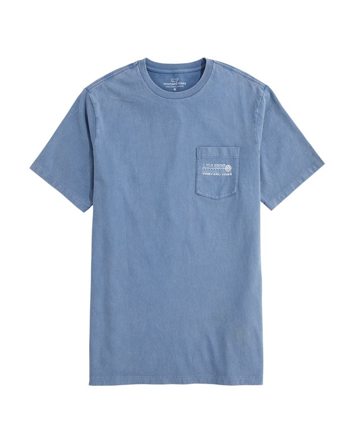 

Футболка с коротким рукавом и карманом Drift Dye USA для пиклбола Vineyard Vines, синий