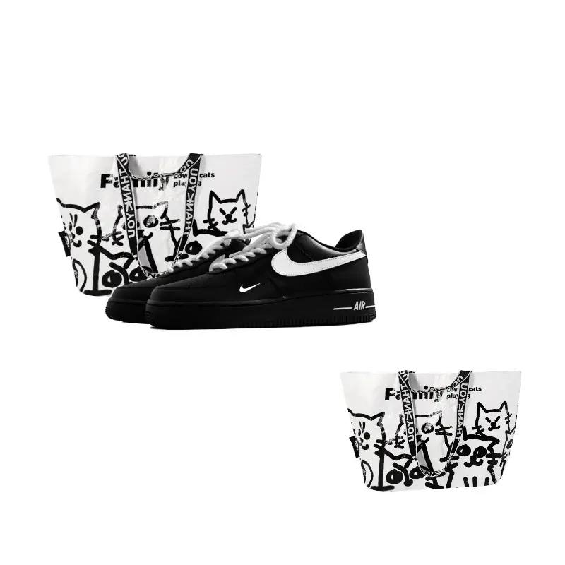 

Nike Кроссовки Air Force 1 противоскользящие износостойкие низкие для скейтбординга унисекс черно-белые, цвет Black White