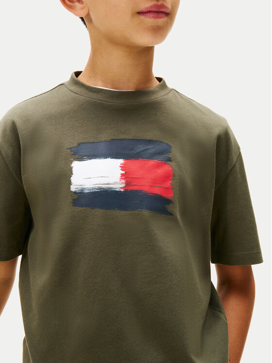 Футболка regular fit Flag Archive KB0KB10111 Tommy Hilfiger, зеленый — фото 4