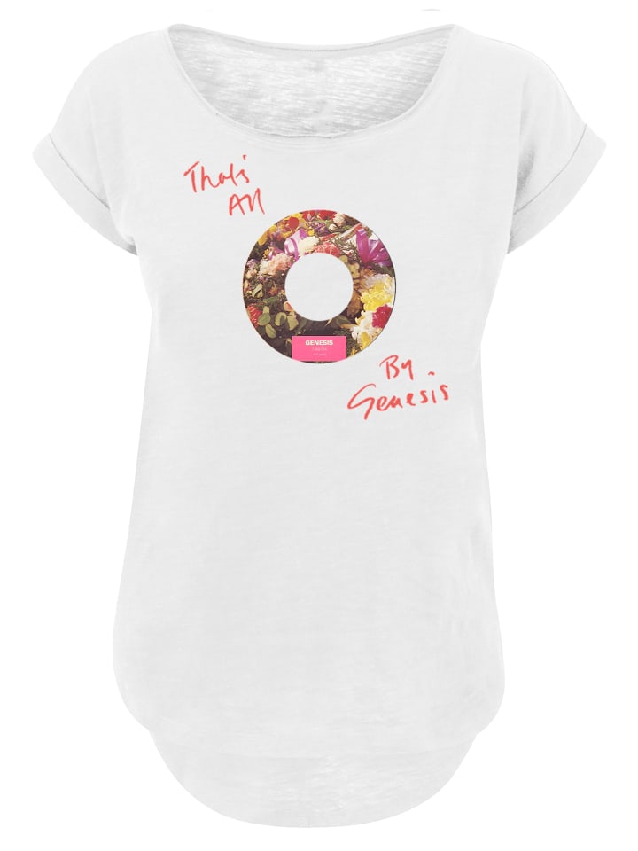 

Удлиненная футболка с надписью Rockband Genesis That's All 45 белого цвета F4NT4STIC, Белый, Удлиненная футболка с надписью Rockband Genesis That's All 45 белого цвета F4NT4STIC