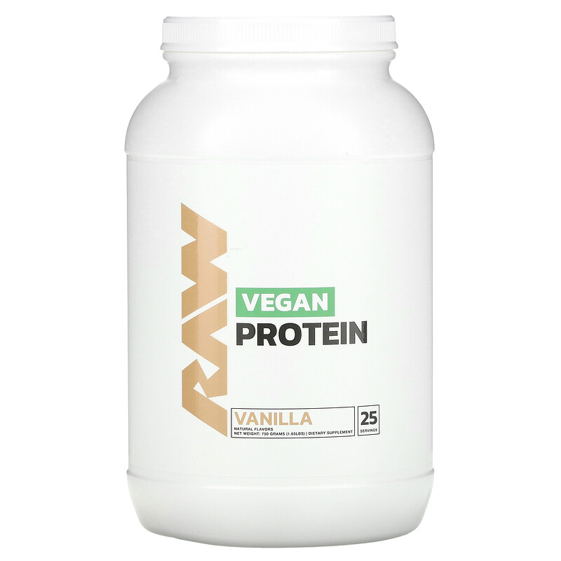 

Raw Nutrition, веганский протеин, со вкусом ванили, 750 г (1,65 фунта)