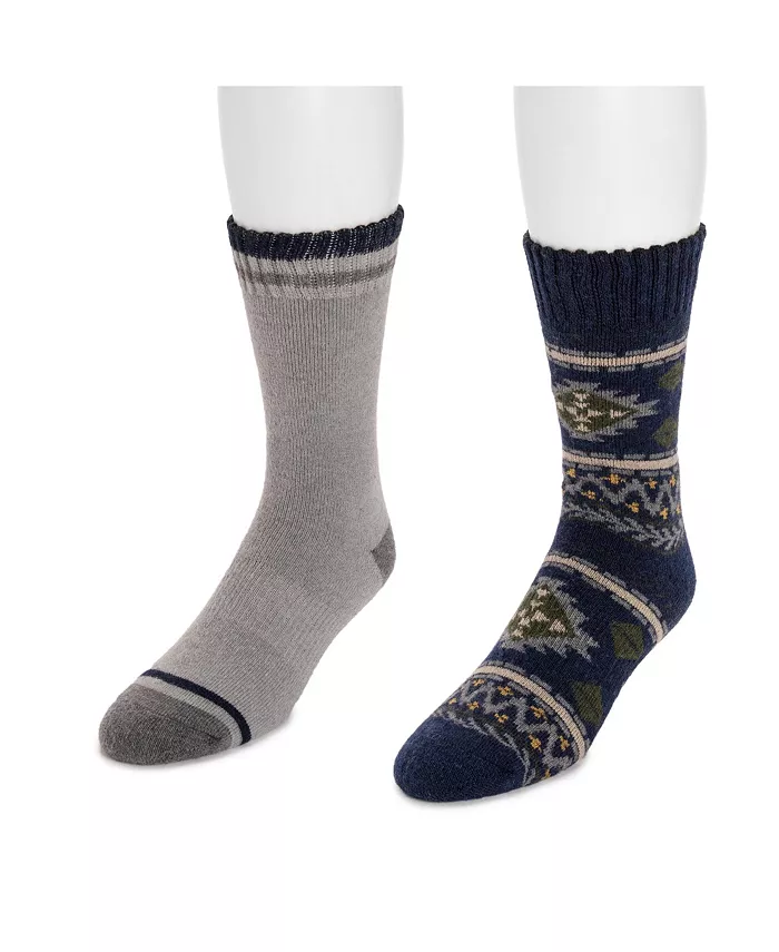 

Мужские шерстяные носки (упаковка 2 пары) Muk Luks, мультиколор