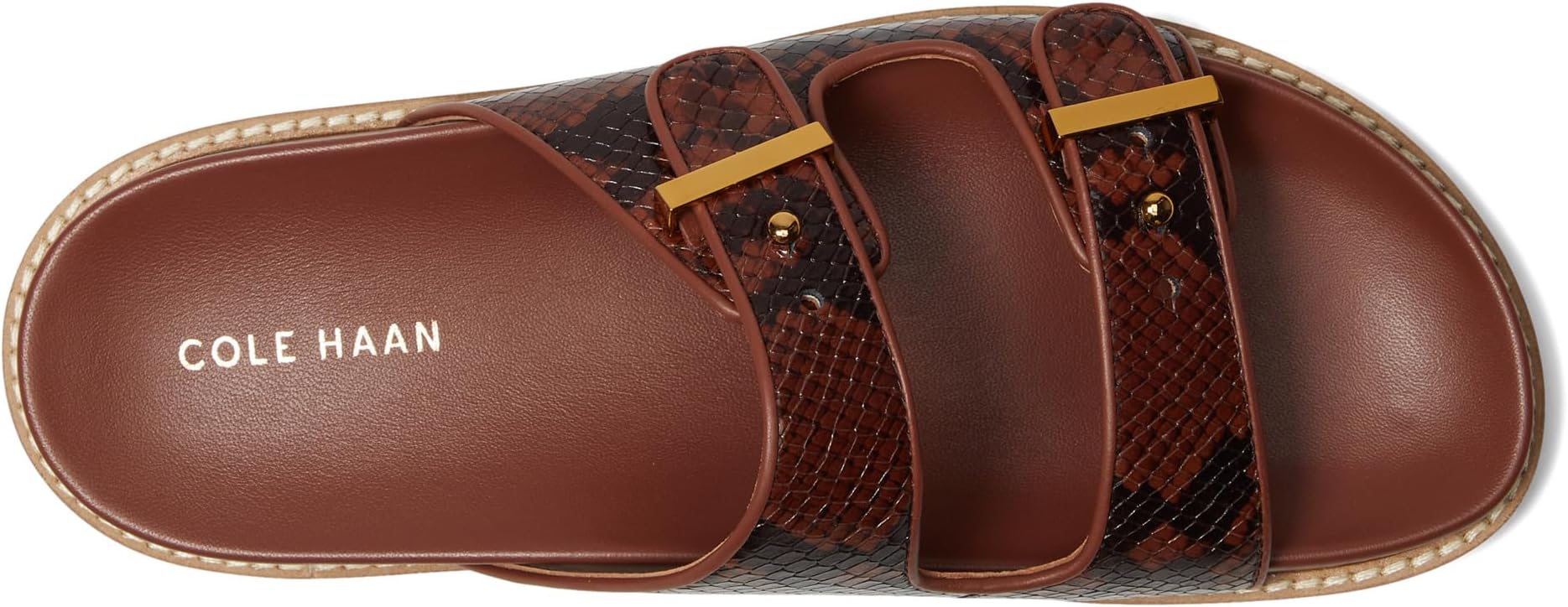 Сандалии Cole Haan Marisol Footbed Sandals, цвет Dark Cuoio Snake Print Leather — фото 2