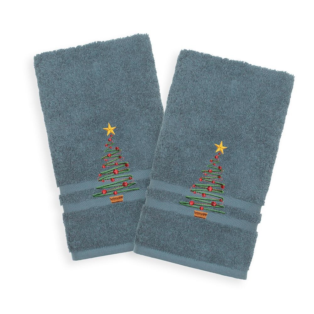 

Linum Home Textiles, 2 упаковки полотенец для рук Denzi с вышивкой «Рождественская елка», цвет Denzi Blue