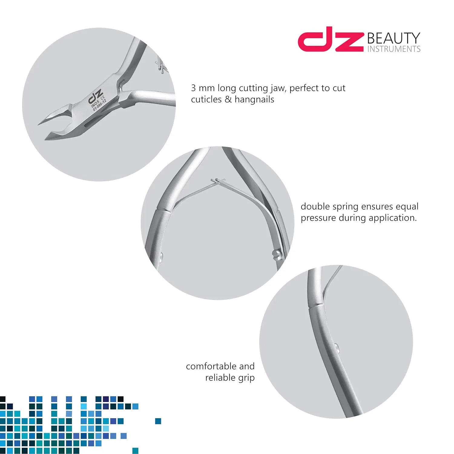 Кусачки для кутикулы из нержавеющей стали DZ, 3 мм Dz Beauty Instruments — фото 3