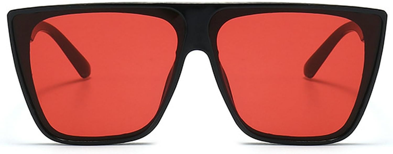 

Большие квадратные солнцезащитные очки для женщин, модные очки в крупной оправе, цельные солнцезащитные очки-маска, модные мужские солнцезащитные очки mincl, Black Red