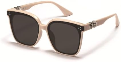 

Солнцезащитные очки в стиле ретро квадратной формы для женщин и мужчин, классическая винтажная оправа с защитой от УФ-излучения UV400 для использования на открытом воздухе MTZJH, Beige