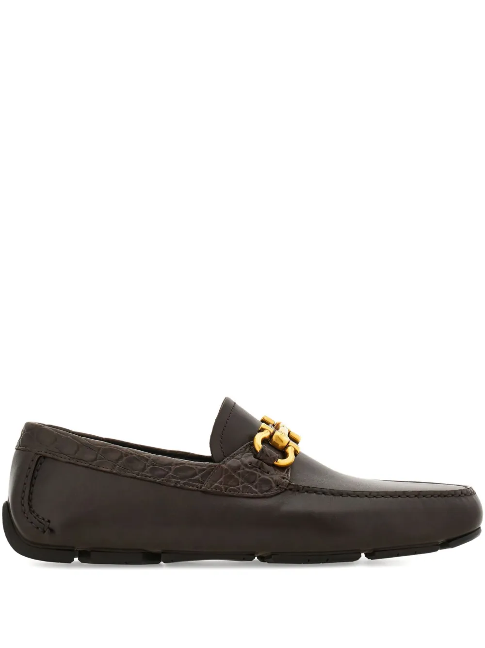 

Лоферы с пряжкой Gancini Ferragamo, коричневый