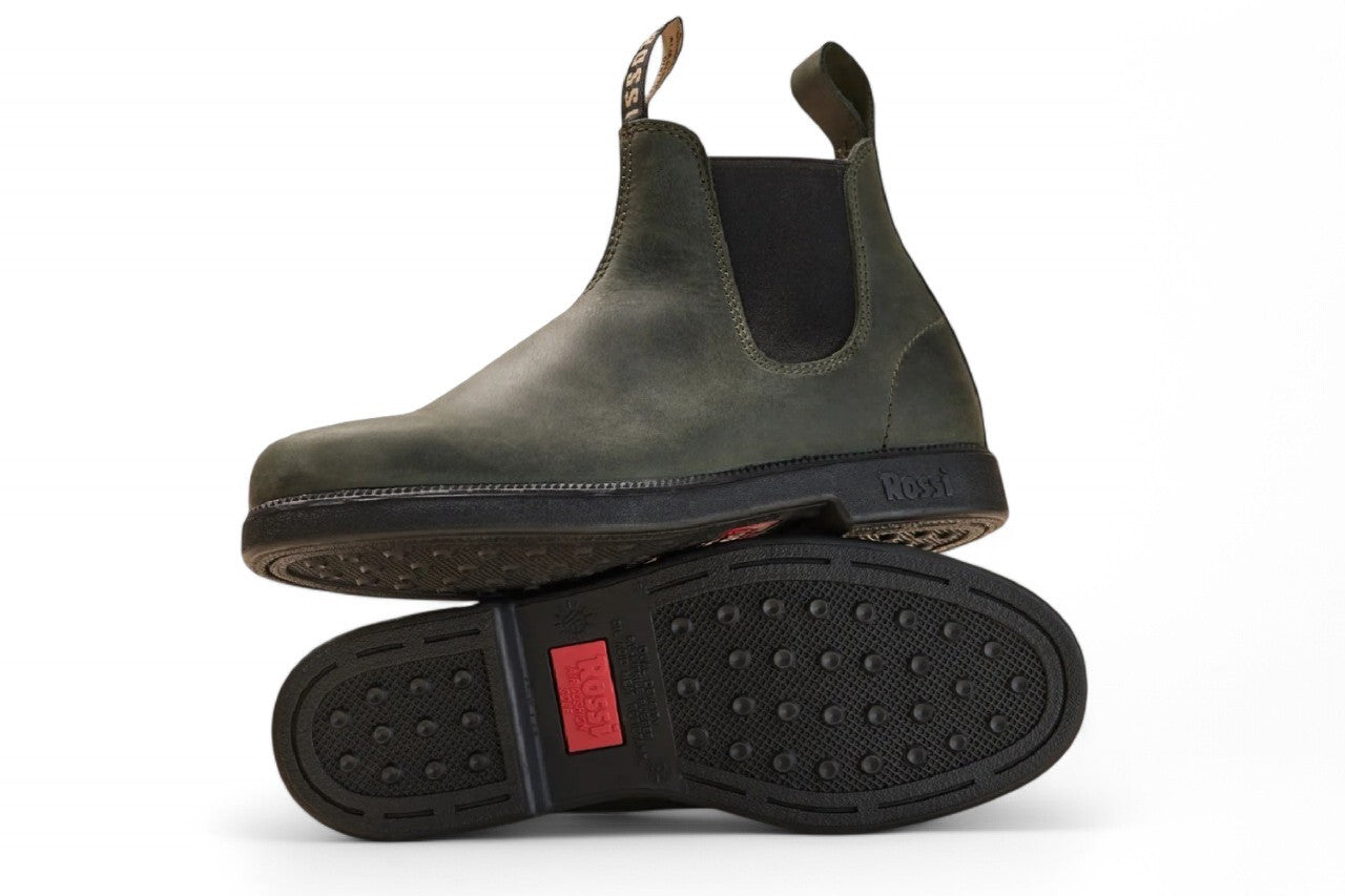Rossi 607 Booma Moss Chelsea ботинки из оливково-зеленой кожи Rossi Boots — фото 4