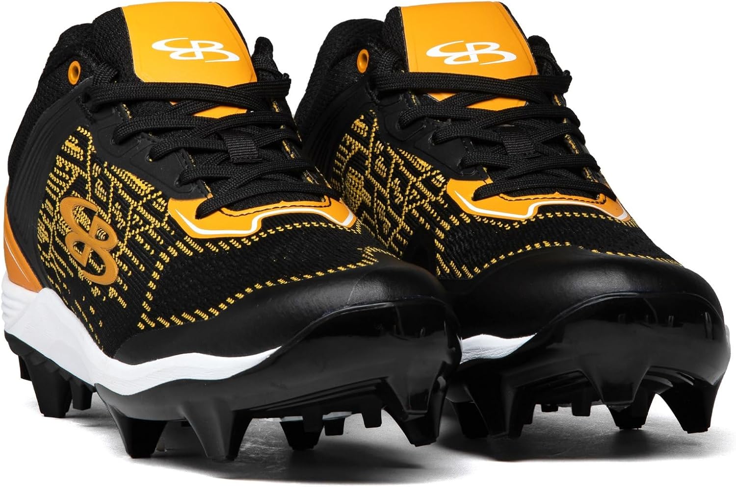 Мужские бутсы Boombah Viper Pureknit с литой подошвой - Status - Разные цвета - Разные размеры, черный/золотой — фото 4