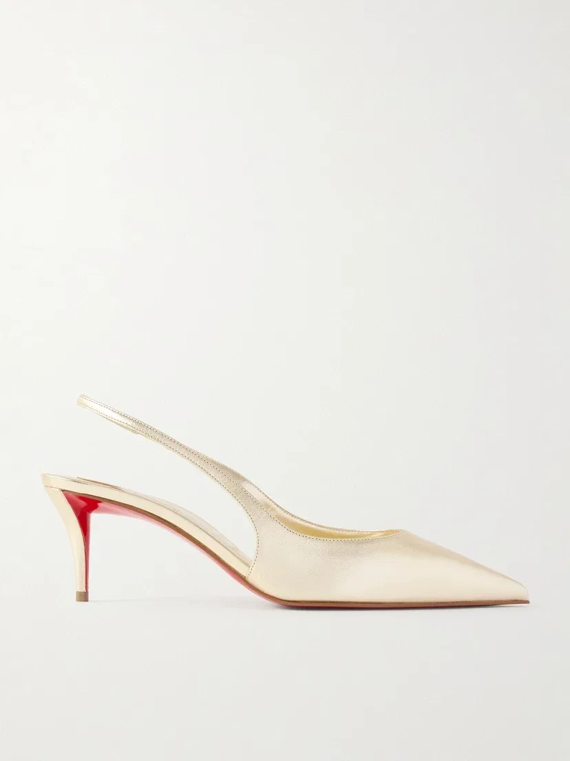 Босоножки Miss Z из металлизированной кожи Christian Louboutin, золотой