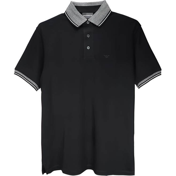 

Рубашка-поло из хлопка EMPORIO ARMANI, черный