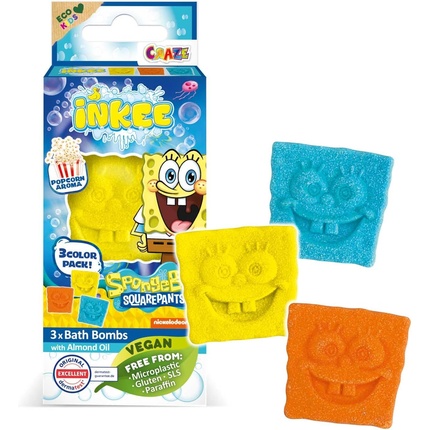 

Мини-набор из 3 бомбочек для ванны Spongebob для детей Inkee