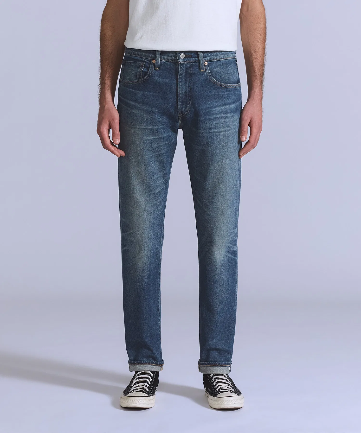 Джинсы Levi's 502™ зауженные, цвет «средний индиго», RIGAN, сделано в Японии.