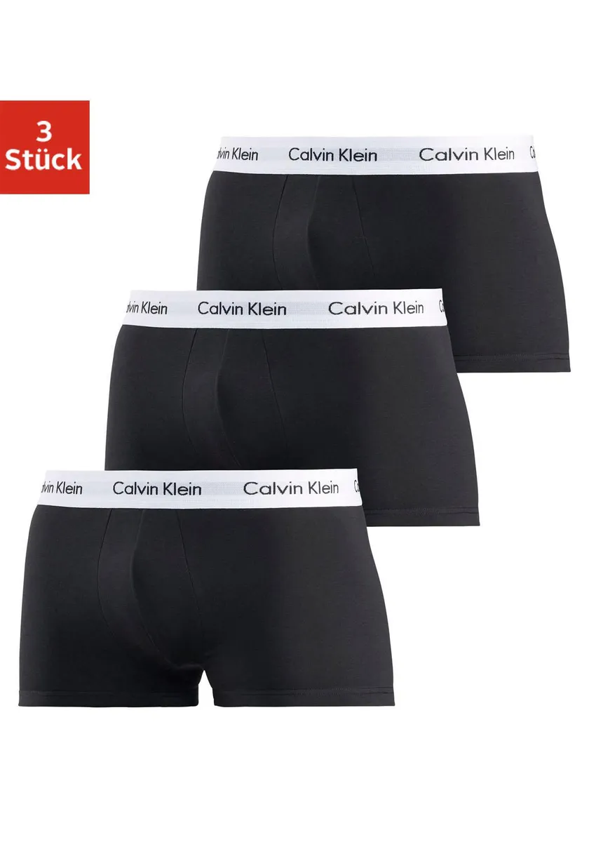

Calvin Klein Underwear Hipster (3 шт.), с белым тканым поясом, черный