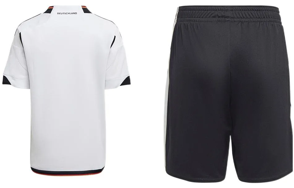 Детская повседневная спортивная футболка с круглым вырезом Adidas, Clothing Sets (White+Black) — фото 4