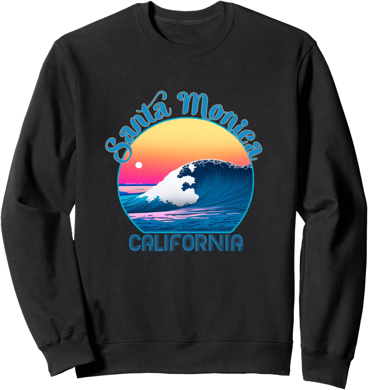 

Толстовка Санта-Моники: ретро-толстовка Санта-Моники Santa Monica Vacation Outfits Clothing & Beachwear, черный