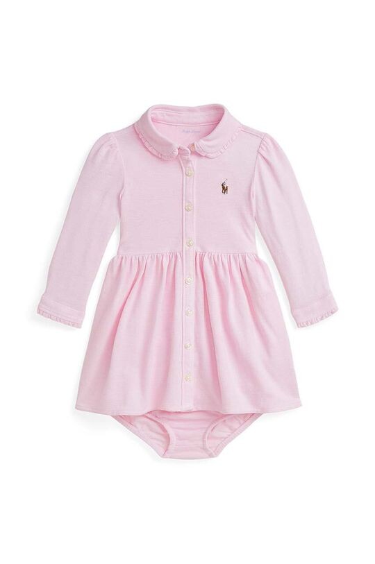 

Хлопковое детское платье Polo Ralph Lauren, розовый