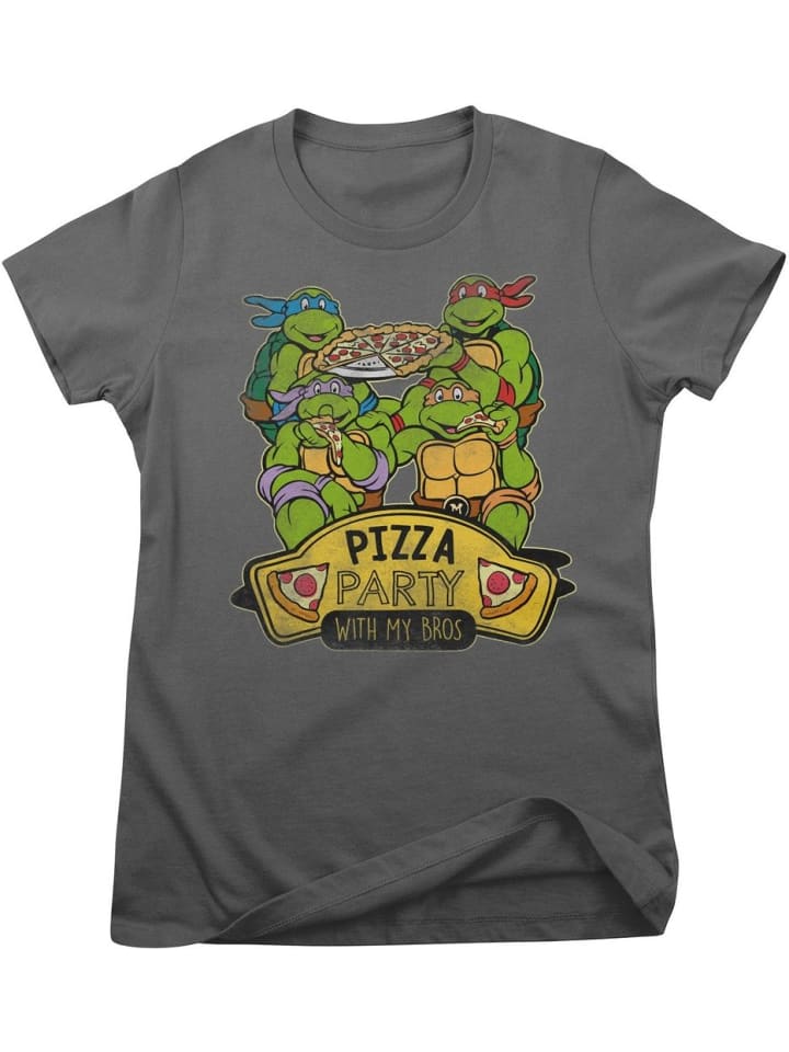 

Футболка Pizza Party With My Bros Girly Tee серого цвета Teenage Mutant Ninja Turtles, Серый, Футболка Pizza Party With My Bros Girly Tee серого цвета Teenage Mutant Ninja Turtles