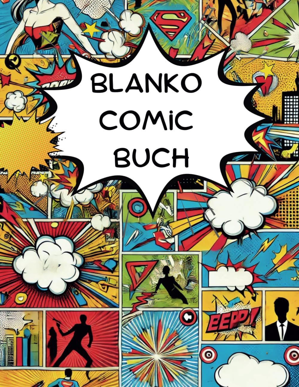 

Blanko Comic Buch für kreative Köpfe jeden Alters: Erwecke deine Comic-Story zum Leben: 112 Seiten zum Selberzeichnen von Comics, Mangas, Stories mit Frames (German Edition)