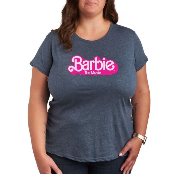 

Футболка с логотипом фильма больших размеров Barbie, синий