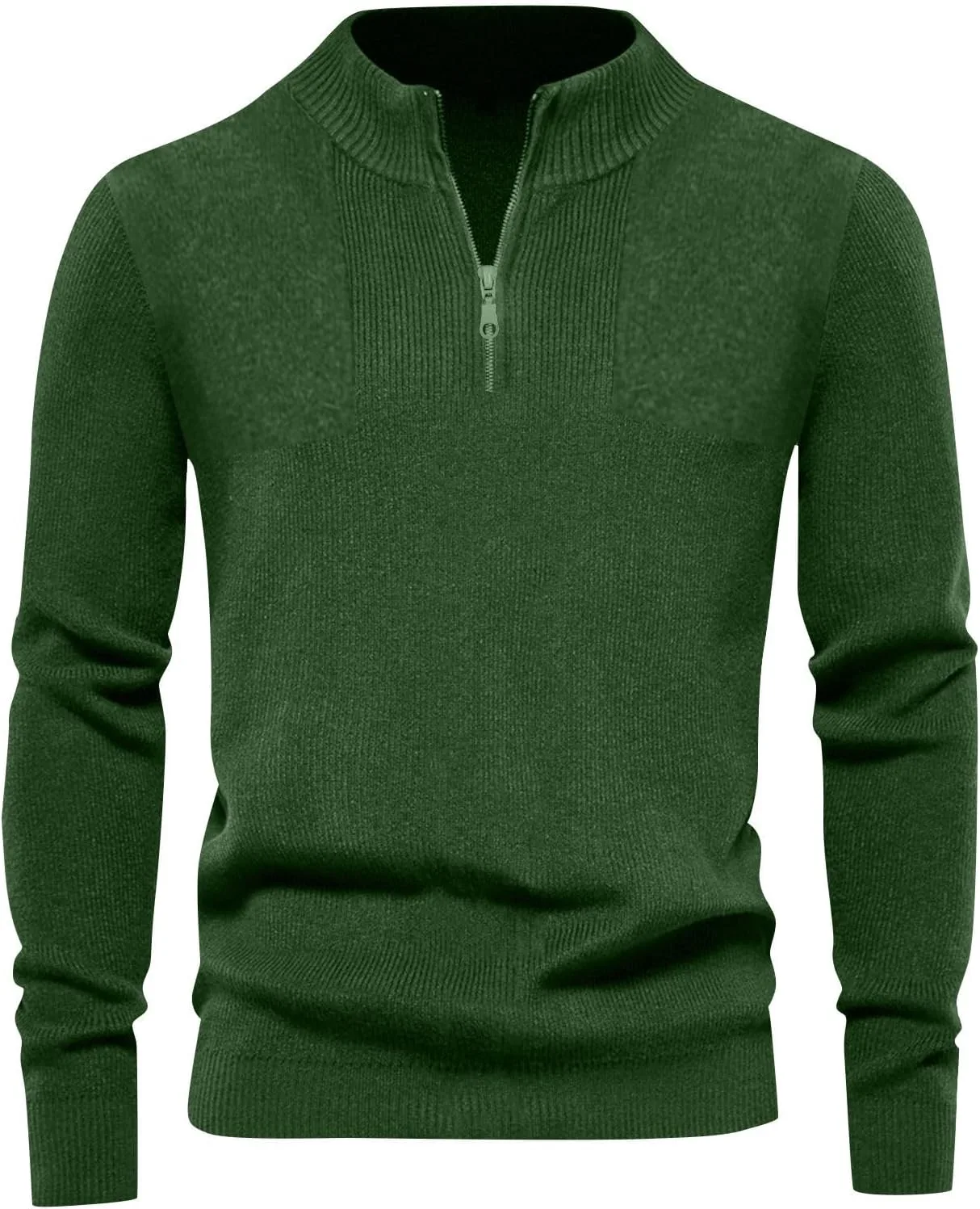 

Мужской свитер с четвертью молнии Slim Fit легкий с воротником-стойкой
