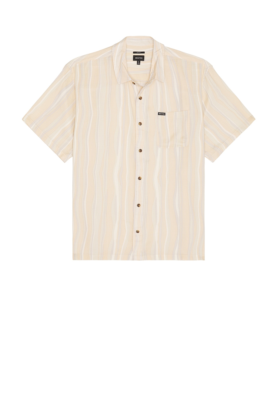 

Рубашка с короткими рукавами Cru в расслабленном стиле slub Brixton, hazelnut & painterly stripe