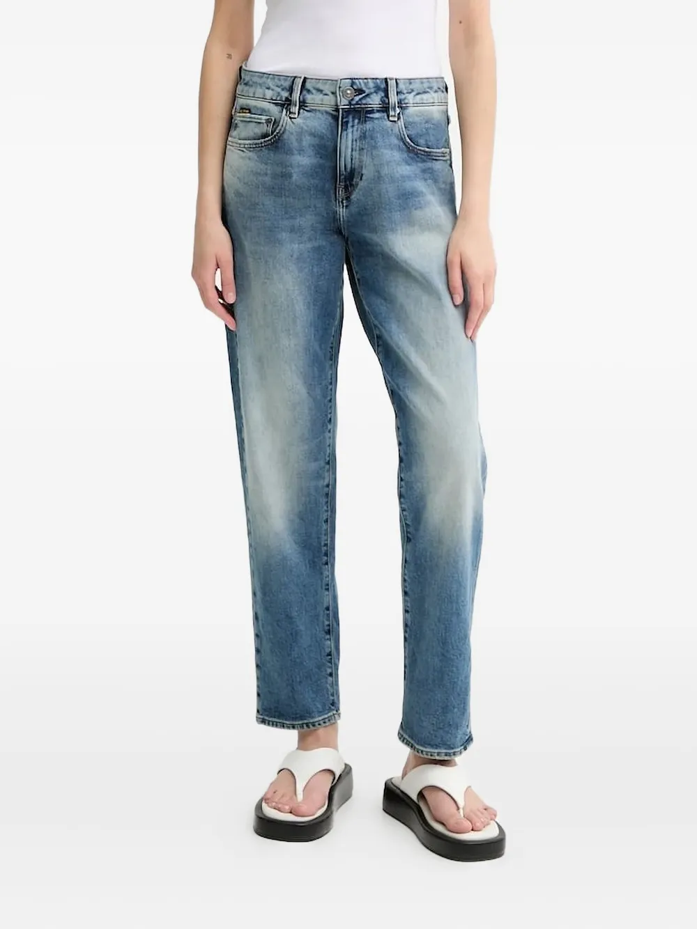 

Прямые джинсы с эффектом потертости G-Star Raw, синий