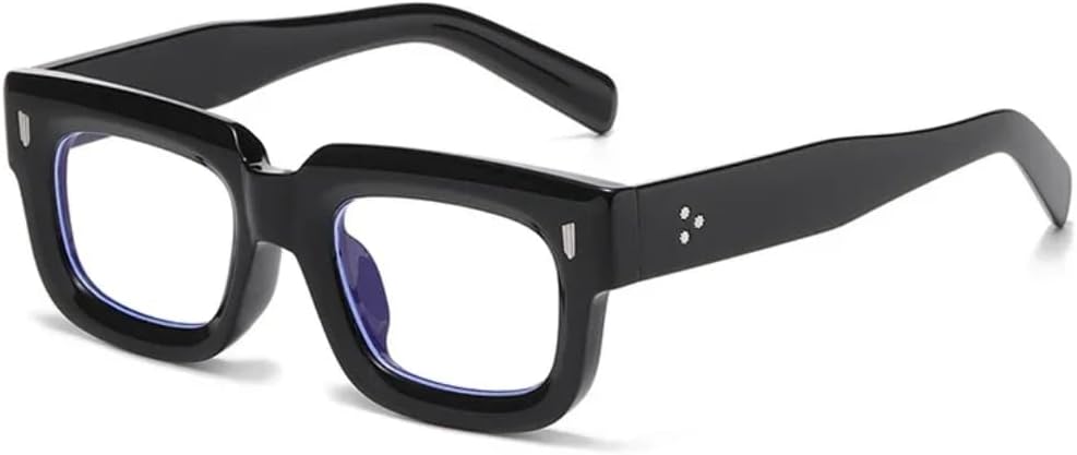 

Модные маленькие солнцезащитные очки для женщин в стиле ретро с заклепками, мужские с прозрачными линзами цвета океана, защита от УФ-излучения UV400, панк VFDHN, Black Clear