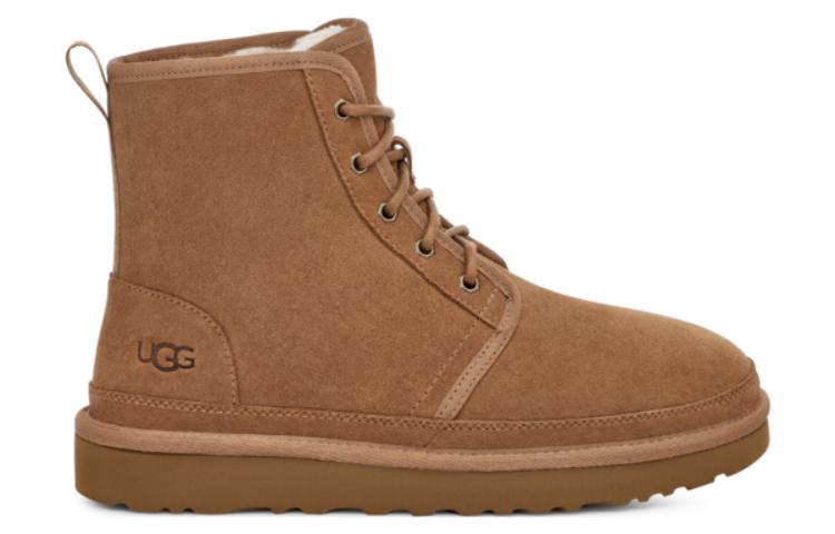 Мужские ботинки UGG Neumel замшевые высокие с овчиной, каштановый — фото 3