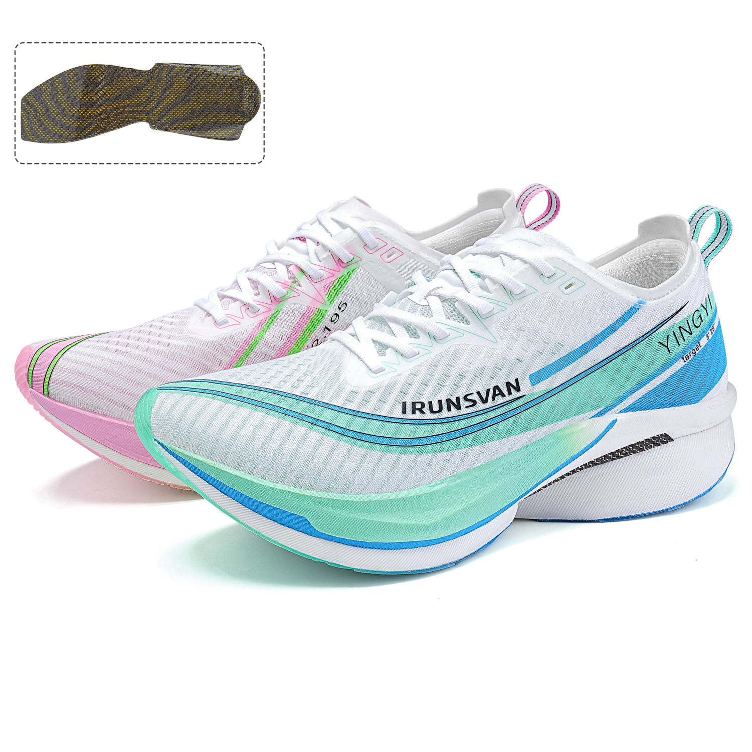 

IRUNSVAN Беговые кроссовки Unisex Mismatched Pink And Green Mountains, цвет Box