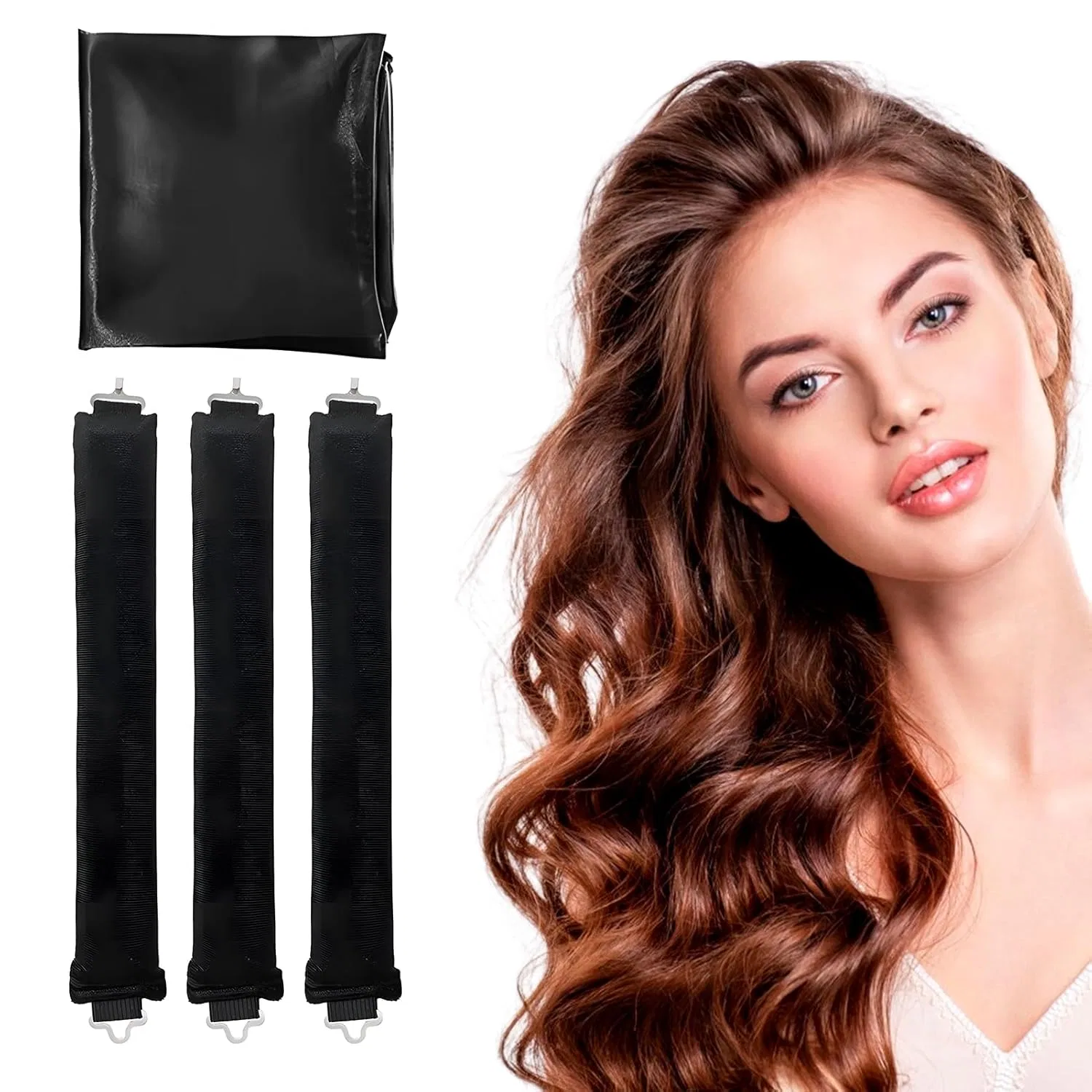 Набор для холодной завивки волос «Velvet Rods» для сна, 3 предмета, черный Ennsoo