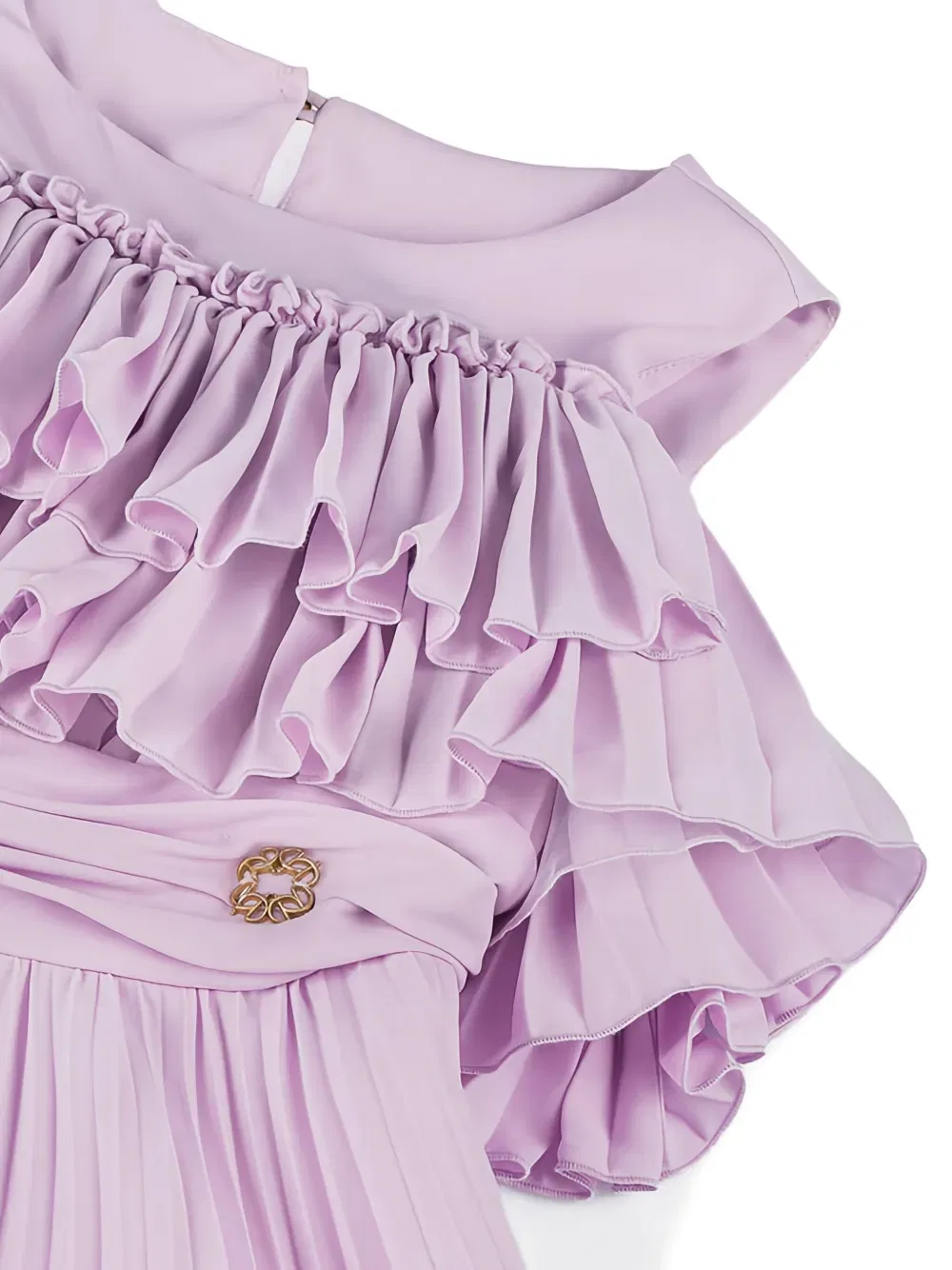 Платье с оборками и складками Elie Saab Junior, фиолетовый — фото 4