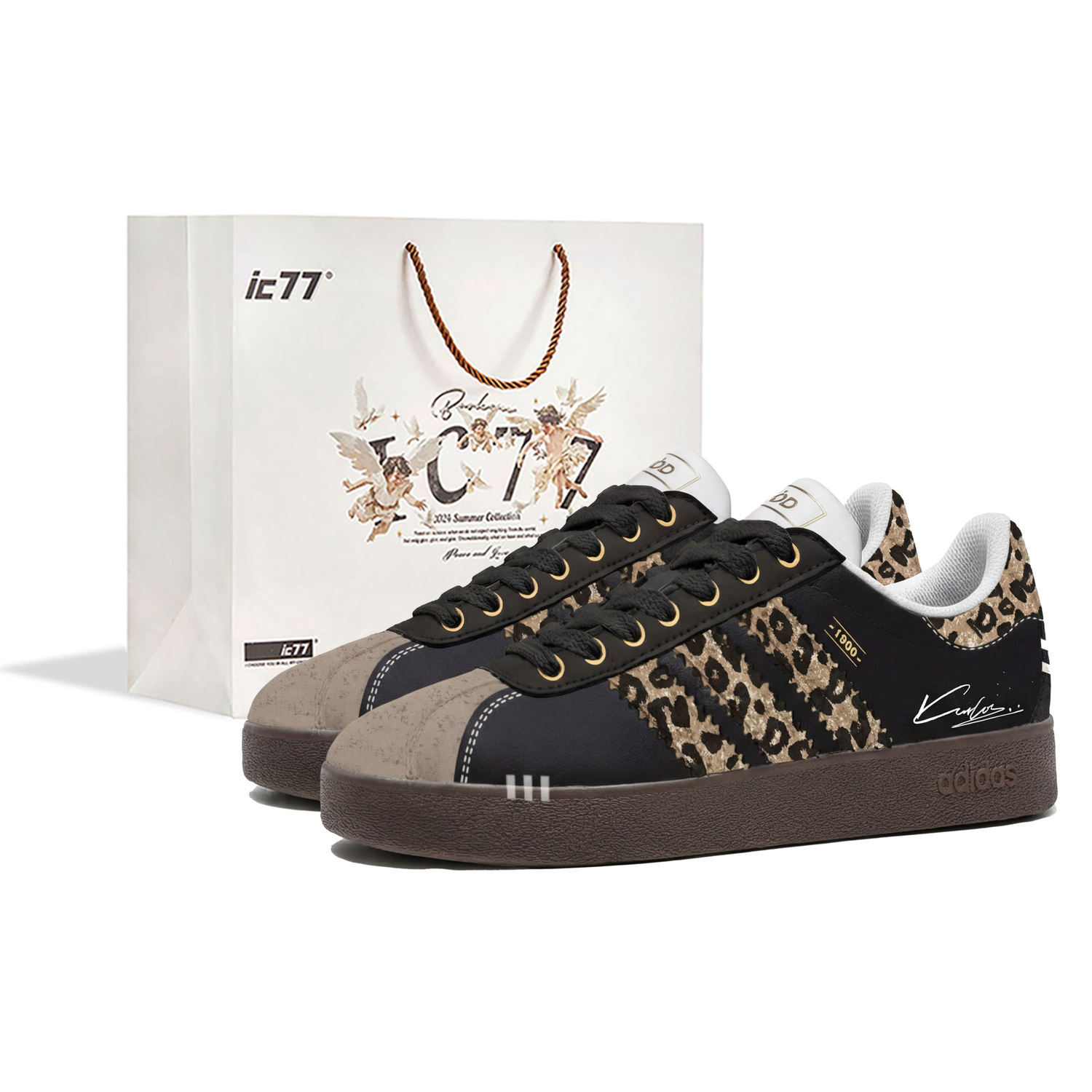 

Adidas Neo VL Court 20 Leopard Shadow, кожаная стелька Box, износостойкие низкие кроссовки для скейтбординга Unisex