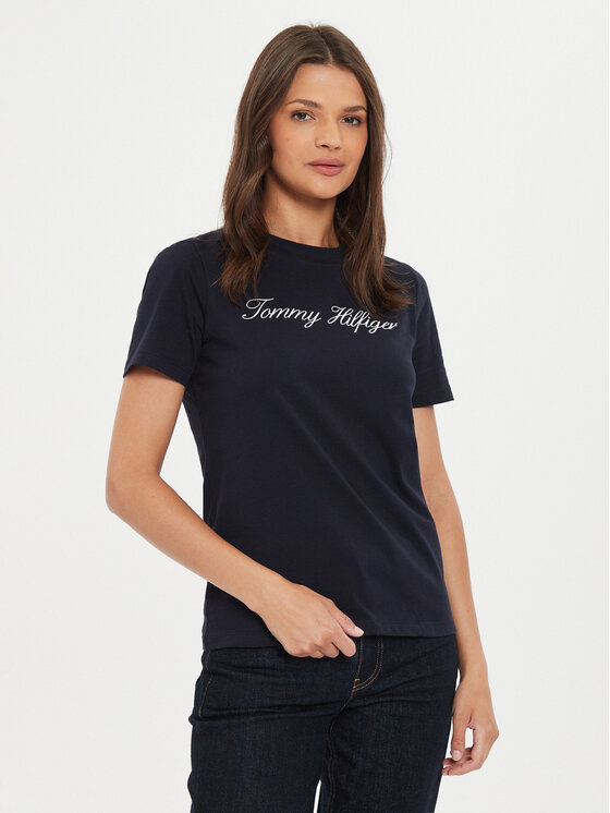 Футболка regular fit Script WW0WW43459 Tommy Hilfiger, синий