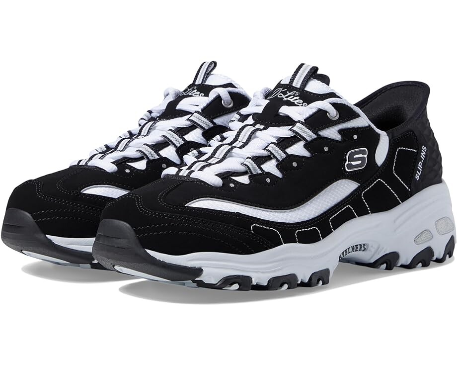 Кроссовки SKECHERS Hands Free Slip-Ins D'Lites New Classic, черный/белый