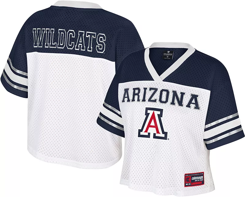 

Женская укороченная футбольная майка белого цвета Treasure Arizona Wildcats Colosseum
