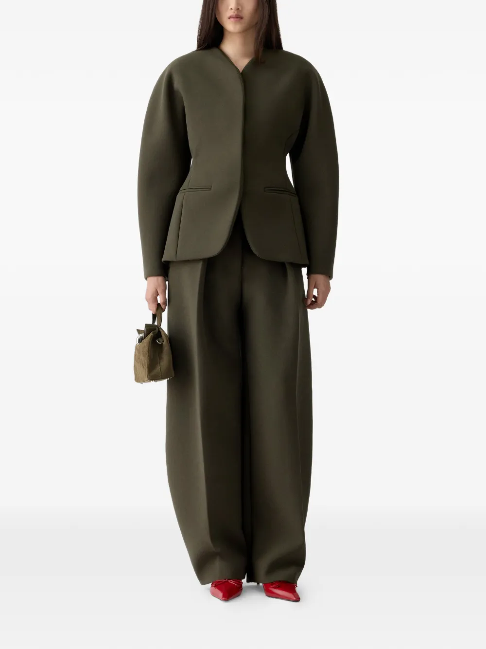 Куртка ovalo с v-образным вырезом JACQUEMUS, зеленый — фото 3
