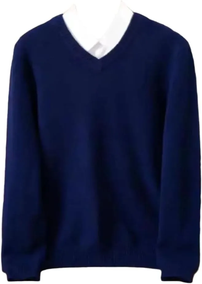 

Мужской шерстяной свитер с V-образным вырезом Dninmim