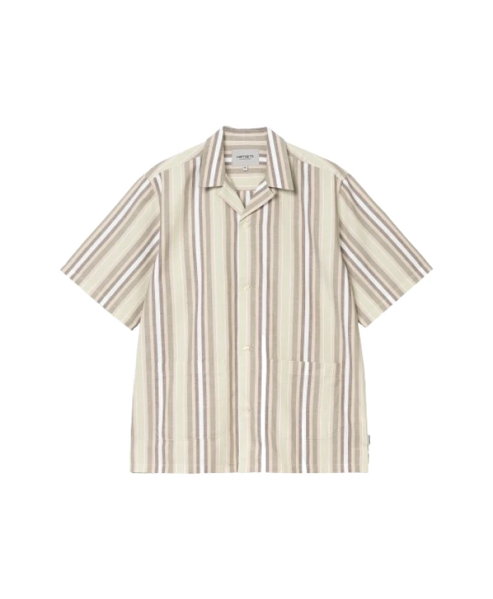 

Полосатая рубашка с воротником-стойкой в стиле боулинга Carhartt Wip, зеленый