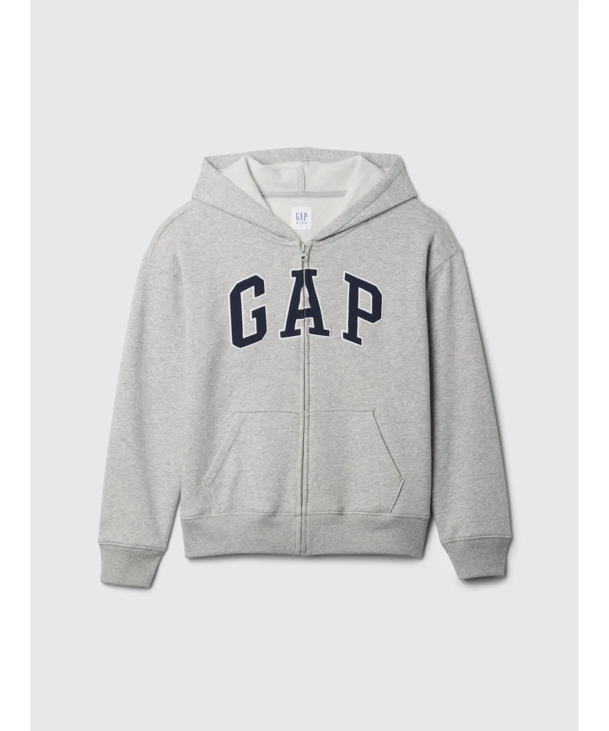 Детская куртка-худи Gap с логотипом, на молнии, светлый серый