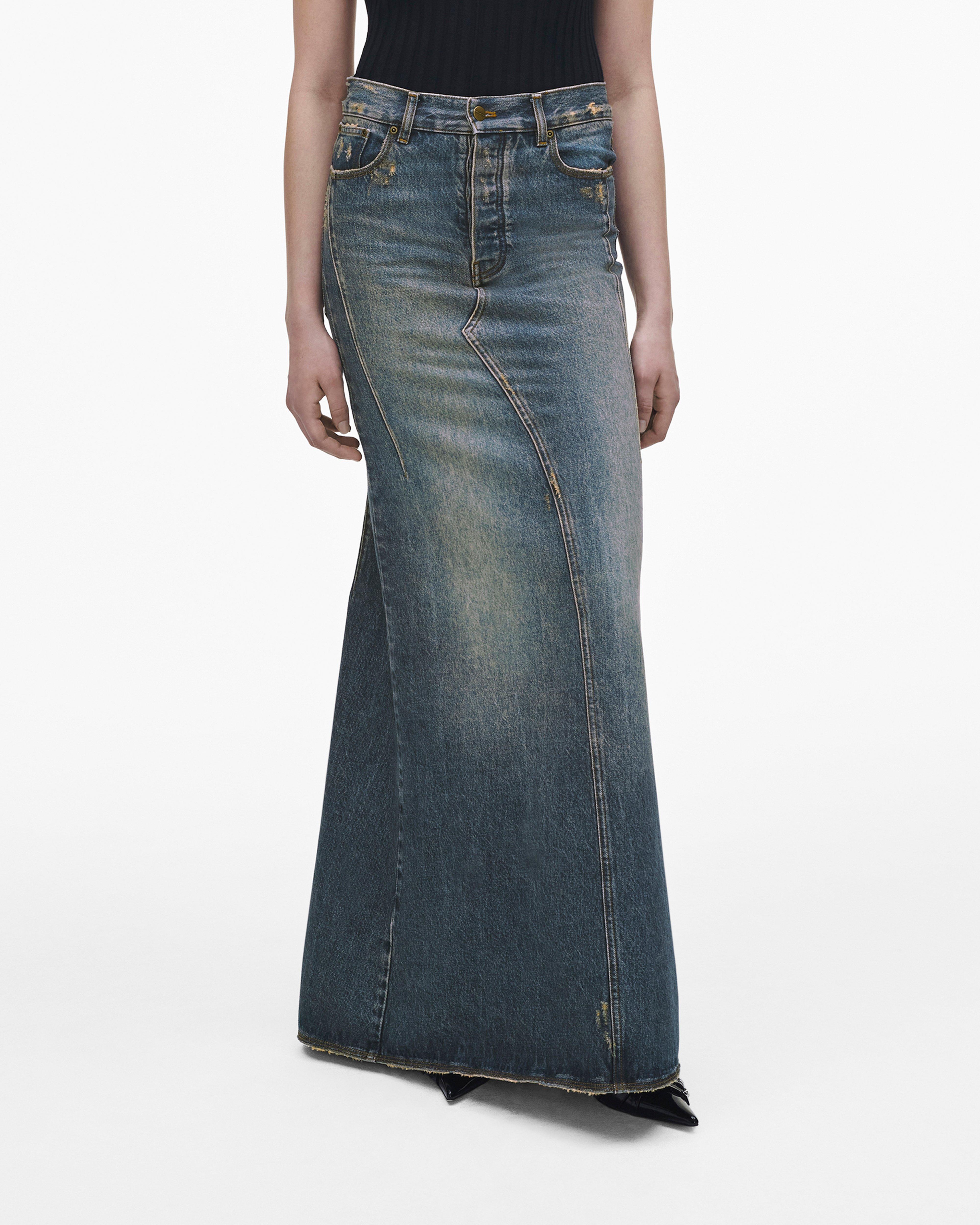 

Длинная юбка с гофре Marc Jacobs, цвет Grunge Indigo