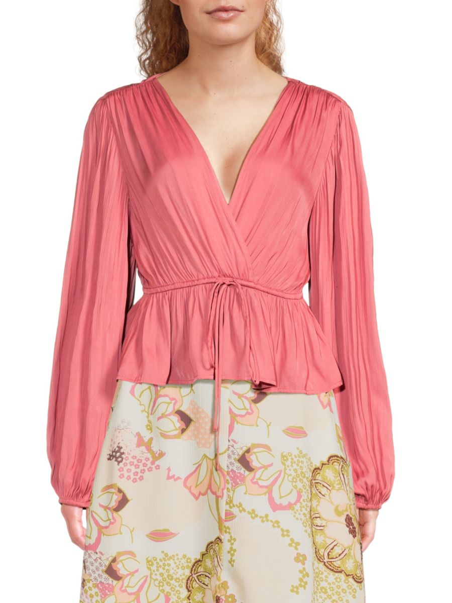 

Элоиза, длинная блузка с рукавами-фонариками и искусственным запахом Area Stars, розовый