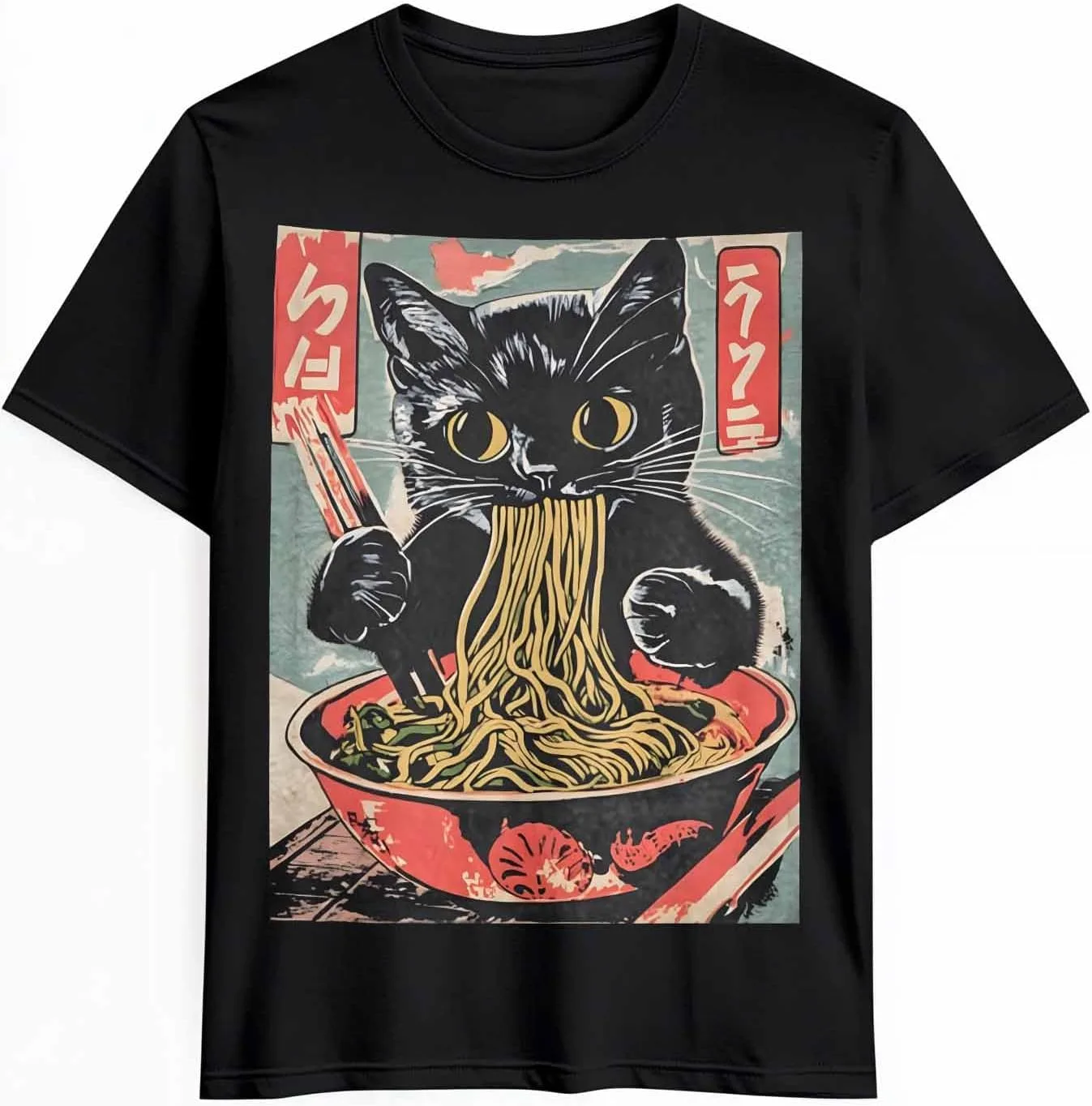 

Футболка мужская Japanese Style с принтом Black Cat Ramen, хлопок, короткий рукав CosyBright