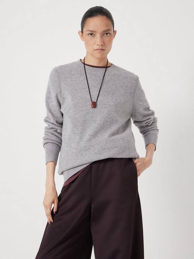 

Свитер с круглым вырезом из шерсти Ivy HUSH, Light Grey Marl