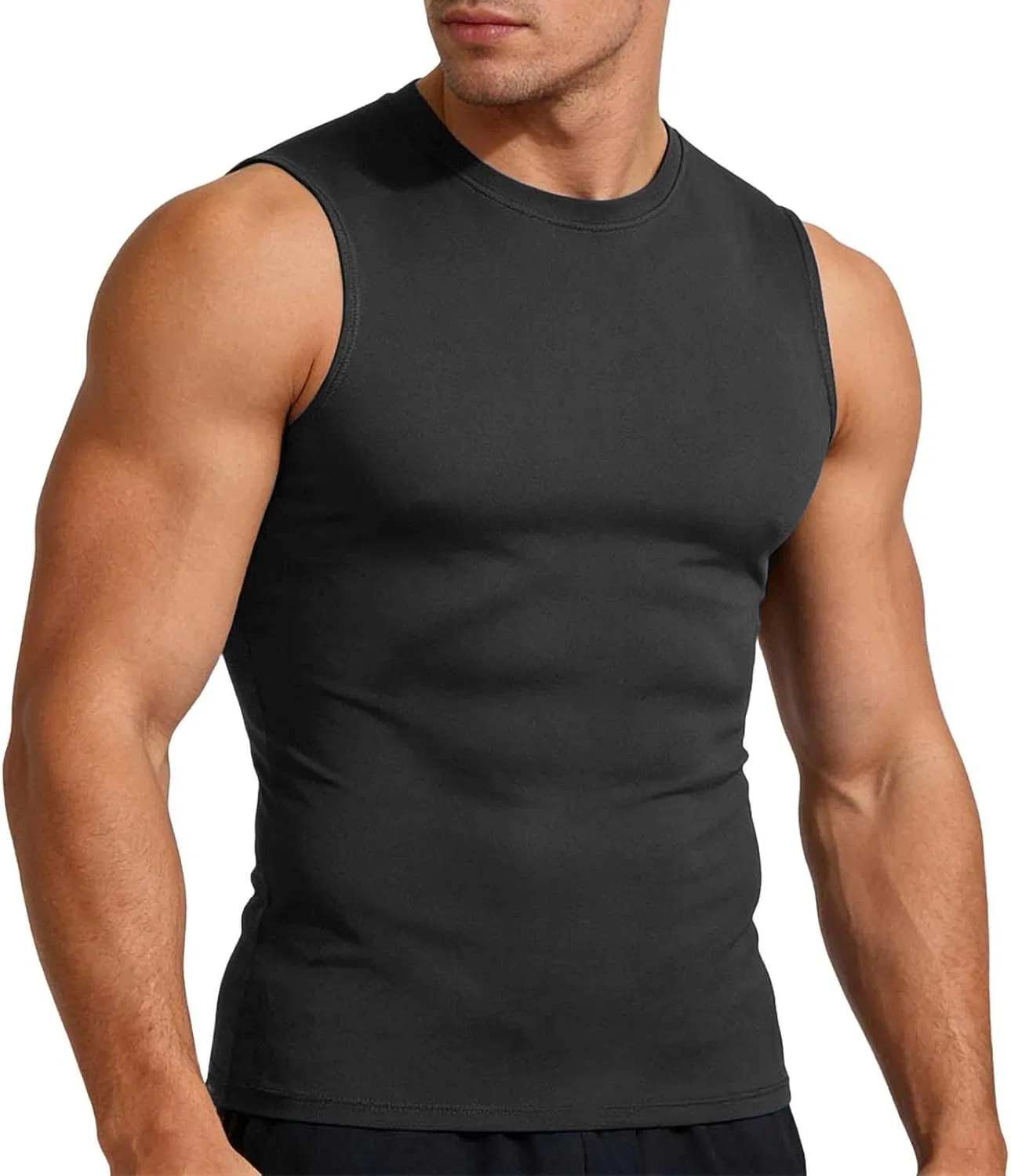 Мужской топ Ice Silk, дышащая безрукавка, Black