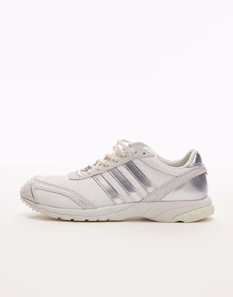 Кроссовки Adidas Originals Adios OG в бело-серебристой расцветке "под конский мех" — фото 2