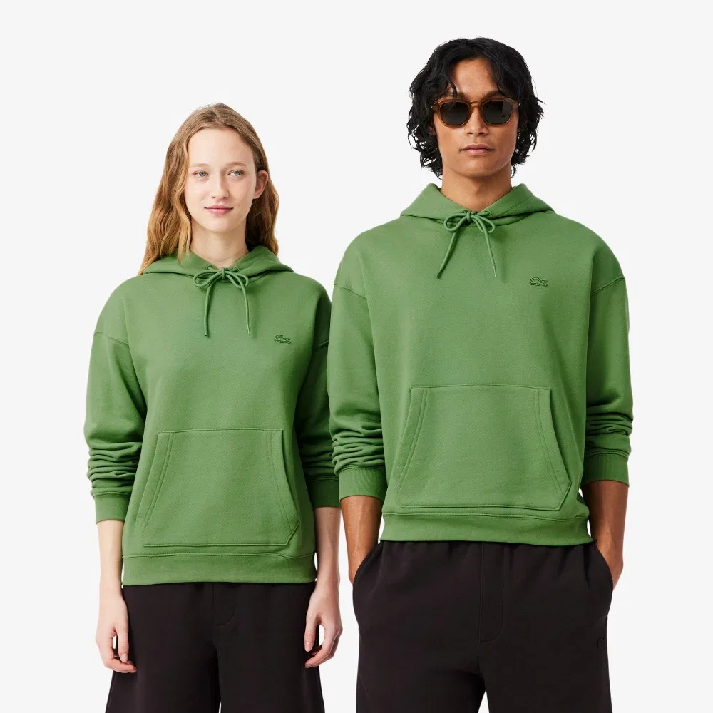 Мужской зелёный худи Croc Signature Loose Fit от Lacoste