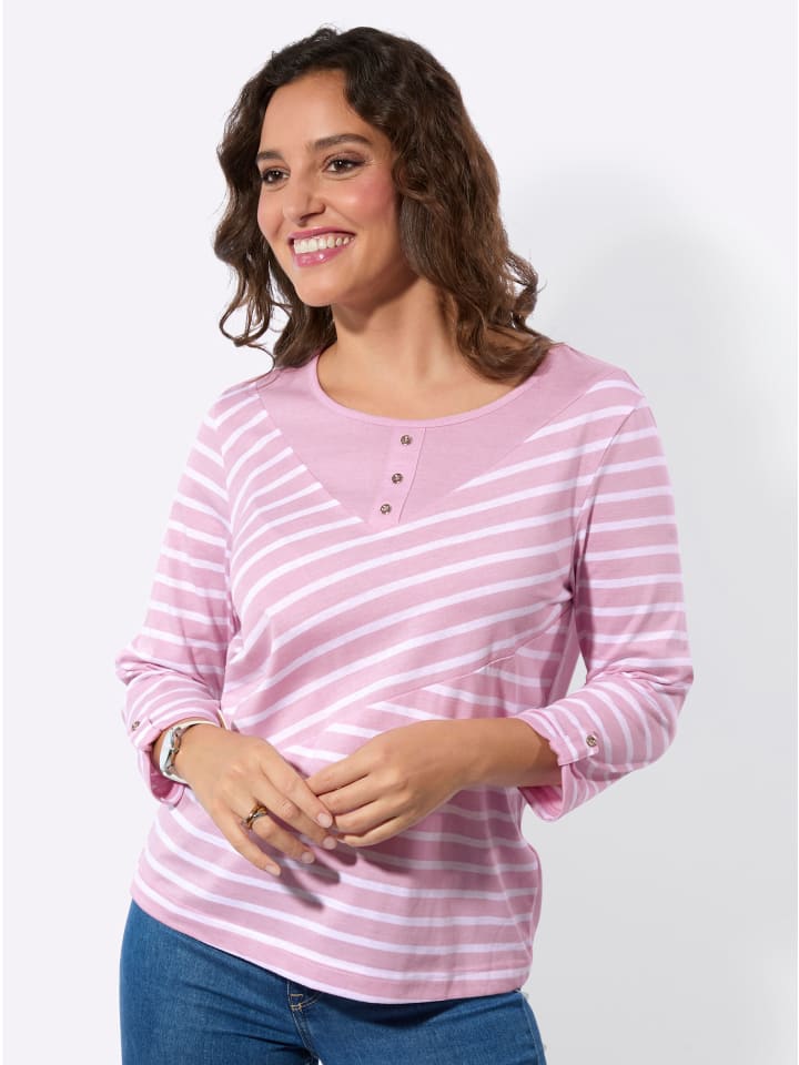 

Полосатая рубашка с узором роз и экрю WITT WEIDEN