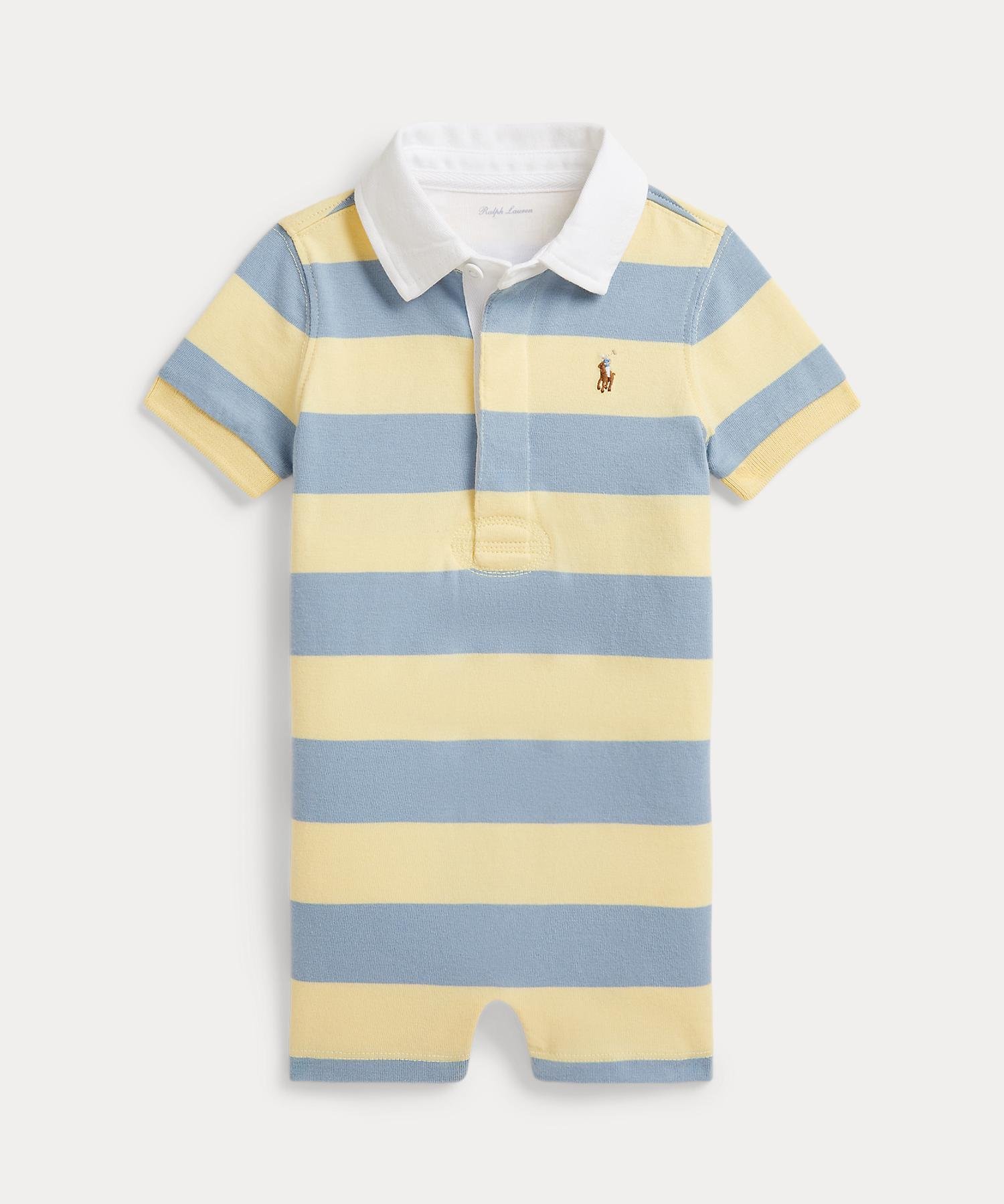 Детский полосатый хлопковый комбинезон для регби Polo Ralph Lauren, 700 Yellow